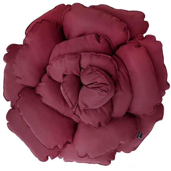 Poduszka dekoracyjna kwiat ROXANNE bordowa 55cm